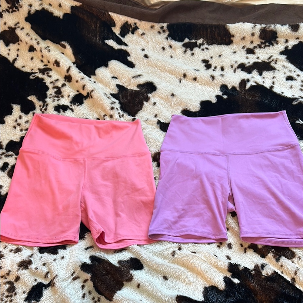 Kyodan Pink and Purple Bike Shorts Stretchy Athletic Wear